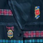 Y2K Eagle's Eye Vest Embroidery Lace black Red tartan Large Photo 9