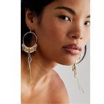 Free People Winona Hoops in Brass Red Jasper NWT Bohemian Western Boho Dangles Photo 9