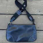 Nine West Y2K Black Leather Shoulder Bag Mini Bag Purse w/ Silver Hardware Photo 3