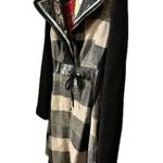 cesar arellanes Plaid Tie Waist Trench Coat Jacket Black Photo 4