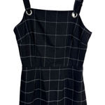 Bebop  Black Grid Plaid‎ Mini Dress Schoolcore Grommet Straps Zipper Back Women S Photo 0