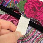 Vintage 1990s Bright Green & Pink Floral Sleeveless Deep V Neck Midi Dress Xs Photo 5