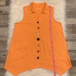 Soft Surroundings Danielle sleeveless cotton slub relaxed top unique buttons L Photo 6