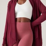 Athleta S PRANAYAMA Modal Wrap Coffeeberry Red Sweater Sweatshirt Small Photo 0