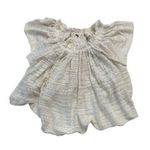 Free People Medium Thrills & Frills Off The Shoulder Angel Wing Top Ivory #GH2-1 Photo 11