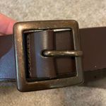 Cuir Veritable Brown Leather Belt With Brass Buckle Large Photo 2
