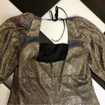 Nicole Miller NWT  Square Neck Mini Iridescent Glitter Black Gold Purple Cocktail Photo 6