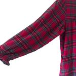 La Cera Lightweight Holiday Granny Flannel Red Plaid Night Gown Sz M #2500 Size M Photo 3