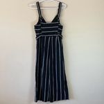 Buckle Woven Striped Jumpsuit in Black and White Size Small (J13) Photo 1
