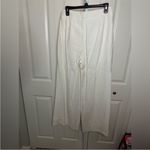 Commense Wide Leg Pleated White Cotton Pants High Waist Pants Size M Size M Photo 2