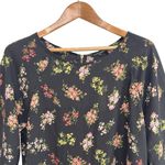 PaperMoon Larie Crew Neck Black Pink Floral Blouse NWT Stitch Fix Medium Photo 3