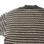 ZARA Brown Ivory Striped Oversized Slouchy Wool Crewneck Knit Sweater Size L Photo 13