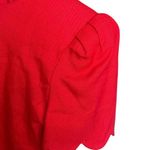 Richard Warren vintage Scoop Neck Red scalloped hem button down back Blazer 4 #7 Photo 3