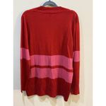 Madeleine Thompson Womens Button Del Ray Cardigan Sweater Red & Pink Striped Size M Photo 2