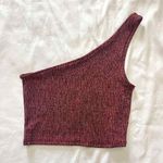 Forever 21 Maroon Red Shimmer One Shoulder Crop Top Size Medium Photo 0