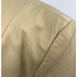Vintage Leather Jacket Single Breasted Button Down Collared Beige Womens Large Tan Photo 7