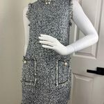 N.I.W.I.Y. Tweed Sleeveless Dress with Pearl Accents. #63 Gray Size L Photo 0