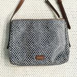 Fossil  Gemma Blue White Mermaid Fish Scale Print Coated Canvas Small Crossbody Photo 7