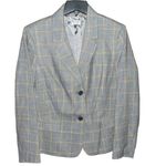 KASPER Plaid Notch Lapel Long Sleeve Flap Pocket Coordinating Two Button Jacket Gray Size 16 Photo 7