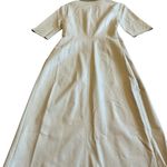 Oak + Fort  Cream Vegan Faux Leather Wrap Dress Midi Length Size Small Women's Photo 9