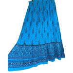 Loft Boho Maxi Skirt Women's Medium Tiered Pull On Ruffled Paisley Blue Hippie Photo 3