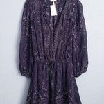 Joie  Black Paisley Silk Long Sleeve Dress Photo 0