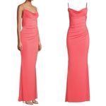 Katie May NWOT Surreal Cowlneck lace insert fitted low back jersey Gown sz L Photo 3