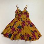 Free People Intimately Mustard Floral Mini Dress Size XS Photo 0