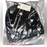480. Fuzzy Black Pearl Rhinestone Beanie NWT Photo 1