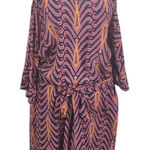 Figue Navy and Pink Shift Dress with Sash Size Small Pink Silk Dress Blue Photo 0