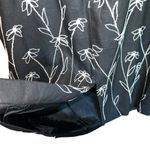 YL Black linen blend tank dress with white floral embroidery size 8 Photo 4