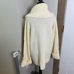Talbots Wool Alpaca Blend Cowl Neck Ivory Cream Cable Knit Tunic Knit Sweater XL Photo 3