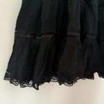 Lulumari Vintage Y2K Black Cotton Lace Insert Tiered Lined Boho Maxi Skirt Sz M Photo 8