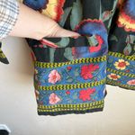 Vintage 90s Boho Hippie Colorful Floral Tropical Oversized Blazer Jacket Black Size L Photo 4