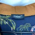 Tolani  Romance Blooms Floral Embroidered Cotton Short Kimono Navy/Pink S/M Photo 3
