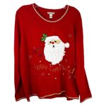 White Stag XL Christmas Sweater Santa Embroidered Merry Red Gold Ugly 1107 Photo 1