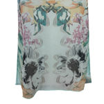 Blu Pepper  Sheer Sleeveless Blouse Size S Blue Floral Photo 2