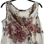 Vintage 90s Sheer Beaded Sequin Floral Midi Dress Asymmetric Fairy Size Large White Photo 3