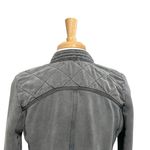Free People  Asymmetrical Cropped Distressed Moto Jacket Indie Gray size Small Photo 10