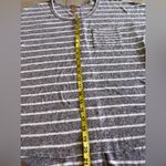 MISIA STRIPED SHIRT gray/white stripes 3/4 sleeve top pocket buttons at back L Gray Size L Photo 12