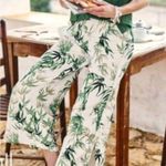 J Jill Cropped Pants Womens Petite Extra Large White Green Floral Linen Rayon Size undefined Photo 0