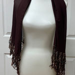 Beautiful Dark Brown Chiffon Pashmina or Shawl 57" x 22" Photo 0