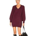 Bardot NWT  Women M Knit Pullover Sweater Dress Burgundy Cable Knit Long Sleeve‎ Photo 11
