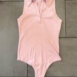 Abercrombie & Fitch Pink Soft A&F Ribbed Polo Sleeveless Bodysuit Photo 1