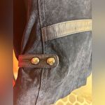 Suede Navy Blue 100% Leather Jacket M silver Asymmetrical Zipper moto classic Size M Photo 11