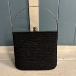 Evening Handbag Purse Black Silver Cocktail Clutch Convertbl Hard‎ case 6” x7” Photo 4