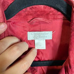 Vintage red suede leather snap up jacket Size M Photo 3