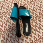 Karl Lagerfeld Blue and Black Leather Sandals Photo 1
