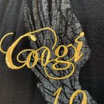 COOGI Couture Eagle Gold Embroidered Hooded Long Sleeve T-Shirt Mini Black Dress Photo 2