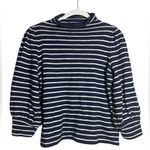 Madewell Balloon Sleeve Mockneck Stripped Sweater Shirt Sz S Photo 1